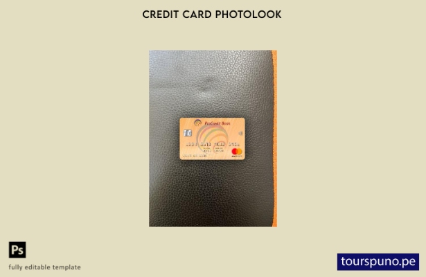 listo para imprimir Plantilla frontal de aspecto fotográfico de Mastercard de 75